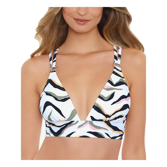 Salt + Cove Womens Juniors Printed Tie Back Bikini Swim Top