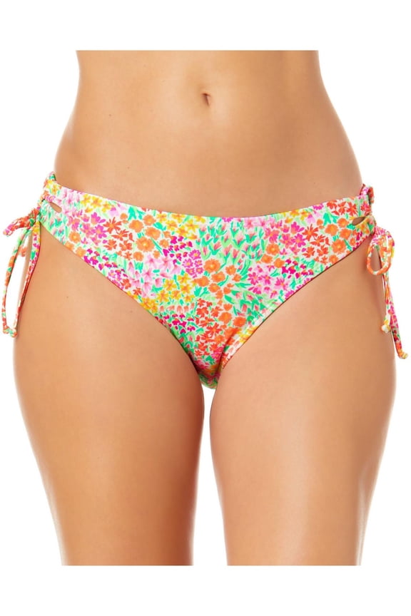 Womens Juniors Side Tie Floral Print Swim Bottom Separates