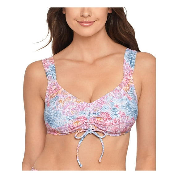 Salt   Cove Womens Juniors Snake Print Knot-Front Bikini Swim top