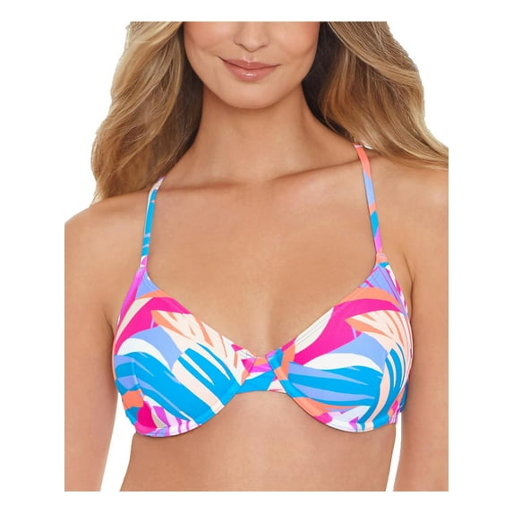 Salt + Cove Womens Underwire Printed Bikini Swim top