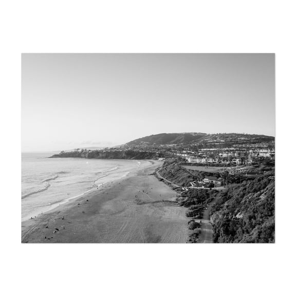 Salt Creek Beach 02 B&W - Photography Black and White Beach Coast Seascape Landscape Minimalist Ocean Unframed Wall Art Print 24 x 32 inches