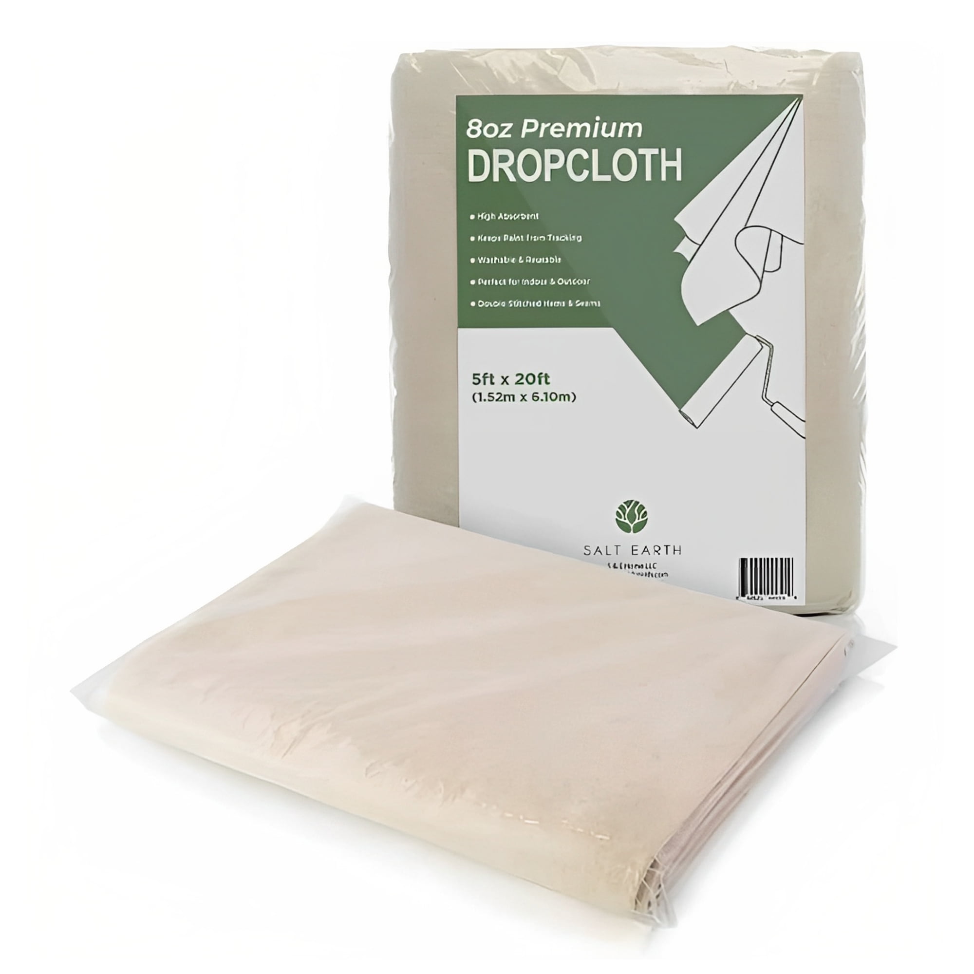 Canvas Drop Cloth 6x9 ft Pack of 2 - Odourless Painters Drop Cloth for  Painting Cotton Canvas Tarps for Floor & Furniture Protection - All Purpose