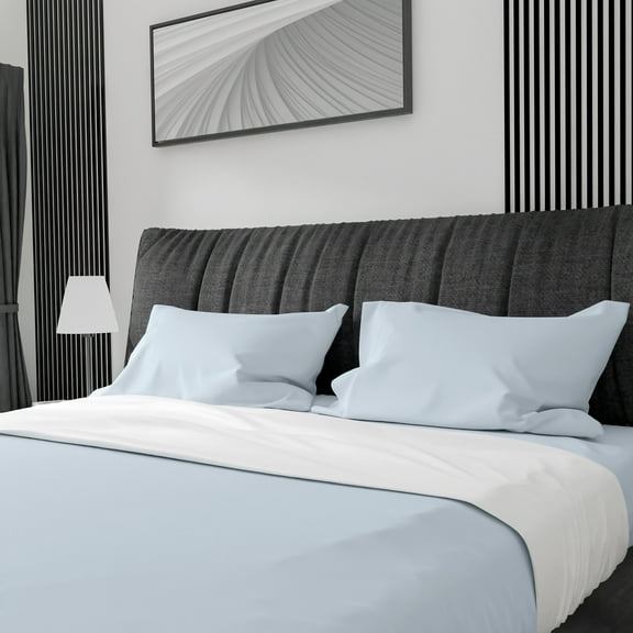 Salt Earth King 4 Piece Sheet Set 100% Cotton with 16 Inch Deep Pockets Easy Fit Sateen Weave Luxury Sheets & Pillowcases Extra Soft Breathable & Wrinkle Free - Sea dew