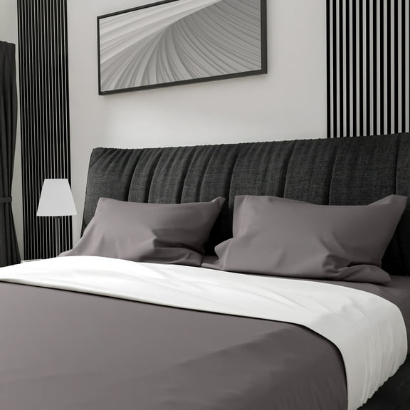 Salt Earth Queen 4 Piece Sheet Set 100% Cotton with 16 Inch Deep Pockets Easy Fit Sateen Weave Luxury Sheets & Pillowcases Extra Soft Breathable & Wrinkle Free - Gravel