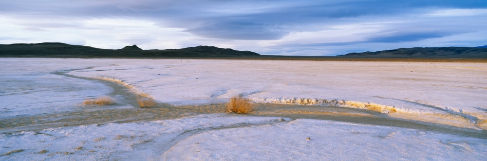 Salt Flats at Sunset Route 50 Nevada Canvas Art - Panoramic Images (27 x 9)
