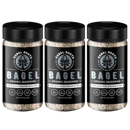 Salt Free Seasoning, Organic, No Salt Seasoning, Sugar Free Seasoning, Non-GMO Certified, Keto Seasoning, Meal Prep Seasoning, Made in USA, Everything Bagel, 3 Pack