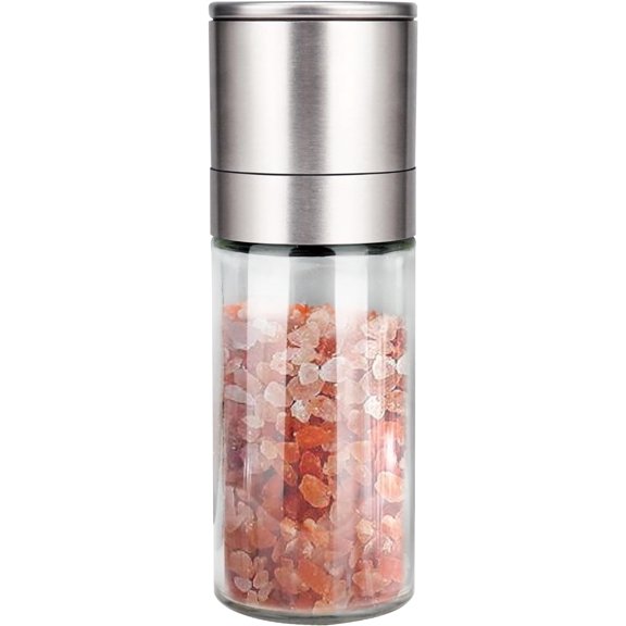 Salt Grinder Pepper Mill, Refillable, Adjustable Coarseness Grinder, Stainless Steel Sea Shaker with Ceramic Rotor(Seasoning not included)