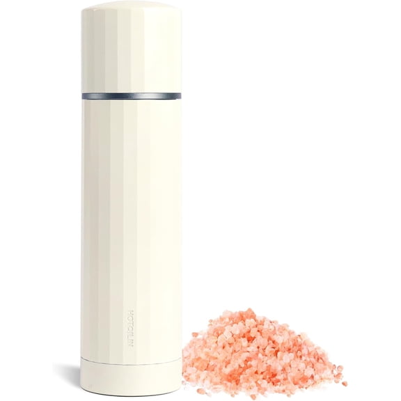 Salt Grinder Refillable – Manual Salt and Pepper Grinder with Titanium Alloy Core, 60+ Adjustable Settings | High Output, Easy to Clean, Durable Aluminum Body