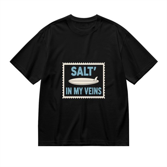 Salt' In My Veins, Surfboard Print, T Shirt for Men, Vintage Graphic Tees Men, 23807151,3XL