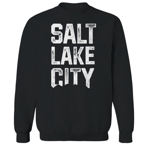 Salt Lake City Humor Graphic Black Men's Crewneck Sweatshirt
