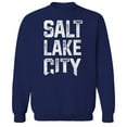 thumbnail image 1 of Salt Lake City Humor Graphic Navy Men's Crewneck Sweatshirt, 1 of 1