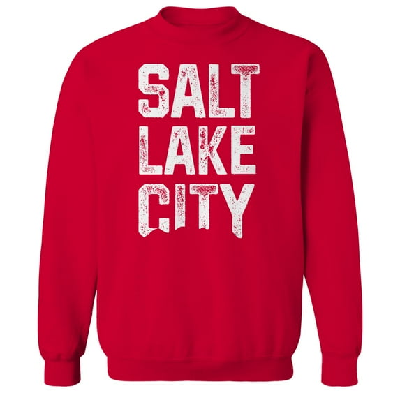 Salt Lake City Humor Graphic Red Men's Crewneck Sweatshirt