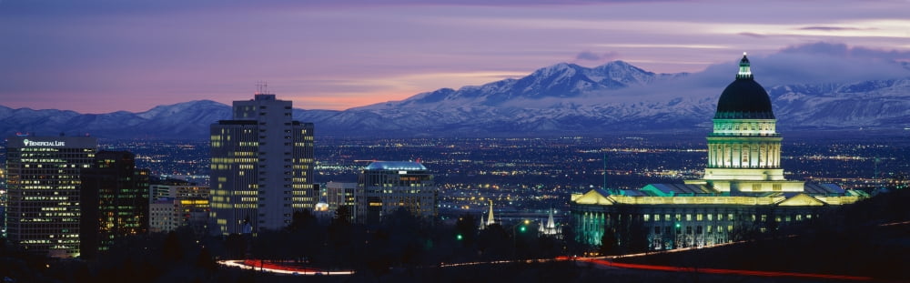 Salt Lake City UT Canvas Art - Panoramic Images (27 x 9)