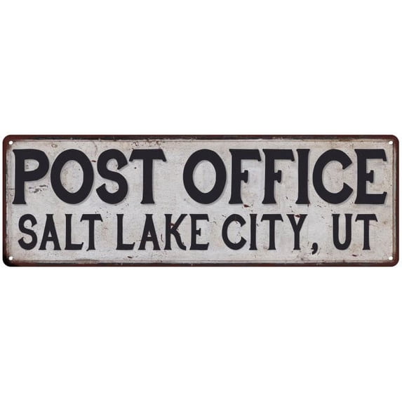 Salt Lake City, Ut Post Office Sign Vintage 6x18 206180011114