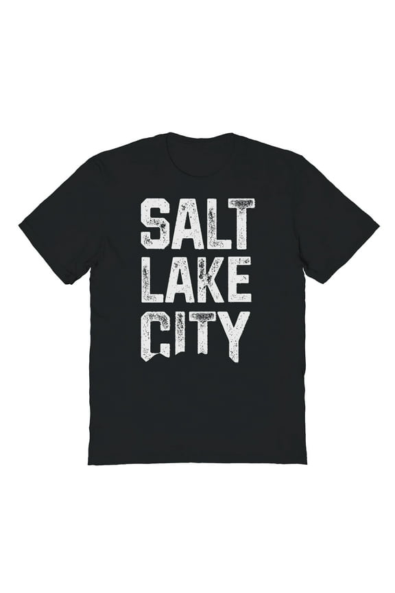 Salt Lake City Utah Graphic Black Men's Cotton T-Shirt
