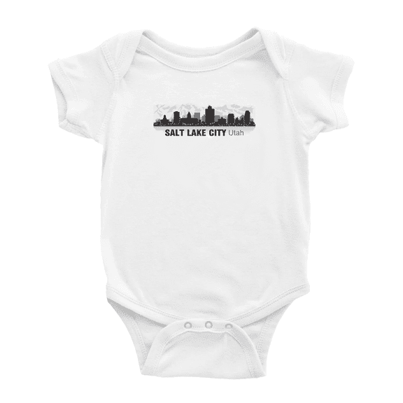 Salt Lake City Utah Silhouette Cute Baby Clothes Bodysuits Boy Girl Unisex