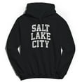 thumbnail image 1 of Salt Lake City V1 Graphic Black Men's Cotton Pullover Hoodie, 1 of 1