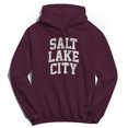 thumbnail image 1 of Salt Lake City V1 Graphic Maroon Men's Cotton Pullover Hoodie, 1 of 1