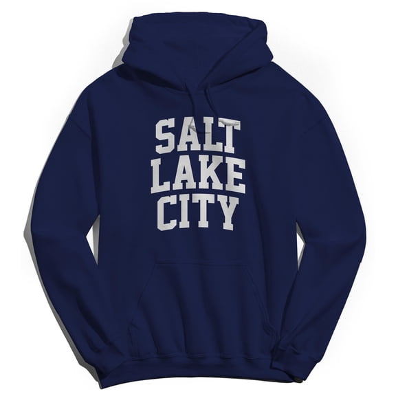 Salt Lake City V1 Graphic Navy Men's Cotton Pullover Hoodie