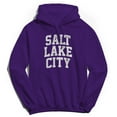 thumbnail image 1 of Salt Lake City V1 Graphic Purple Men's Cotton Pullover Hoodie, 1 of 1