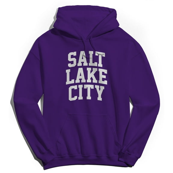Salt Lake City V1 Graphic Purple Men's Cotton Pullover Hoodie
