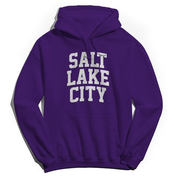 Salt Lake City V1 Graphic Purple Men's Cotton Pullover Hoodie