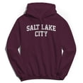 thumbnail image 1 of Salt Lake City V2 Graphic Maroon Men's Cotton Pullover Hoodie, 1 of 1