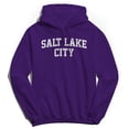 thumbnail image 1 of Salt Lake City V2 Graphic Purple Men's Cotton Pullover Hoodie, 1 of 1