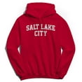 thumbnail image 1 of Salt Lake City V2 Graphic Red Men's Cotton Pullover Hoodie, 1 of 1