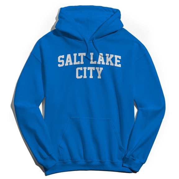 Salt Lake City V2 Graphic Royal Men's Cotton Pullover Hoodie
