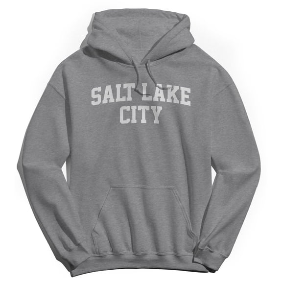 Salt Lake City V2 Graphic Sport Grey Men's Cotton Pullover Hoodie