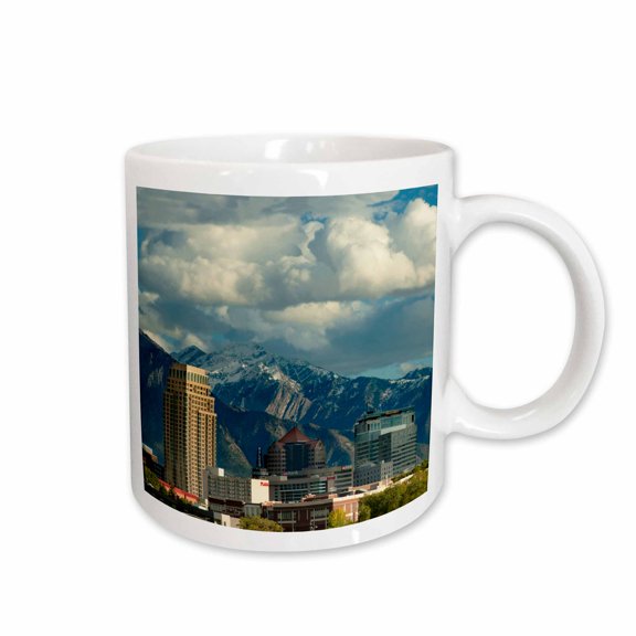 3drose, Salt Lake City with Wasatch Front, Utah, Usa - Us45 Hga0460 - Howie Garber, 11oz Mug