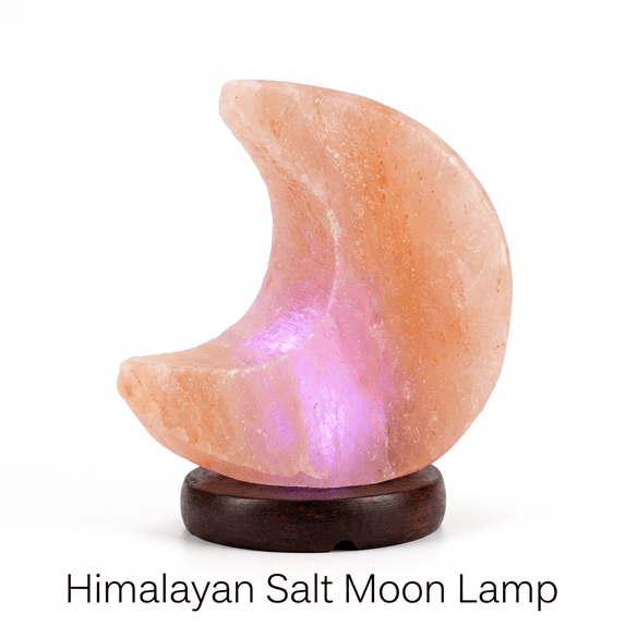 Himalayan Salt Lamp, Color Changing LED Night Light with Wood Base, USB Powered Natural Rock Salt Lamp for Bedroom, Home Decor & Gifts