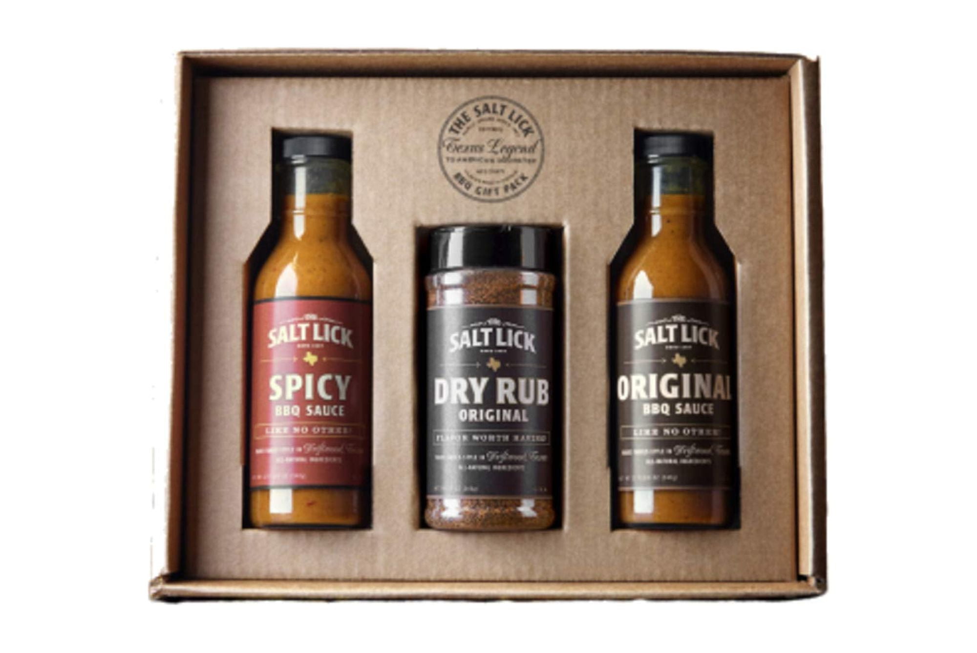 Salt Lick BBQ Sauce MMF7 and Dry Rub Gift Pack Driftwood Texas BBQ Sauces and Seasoning Set