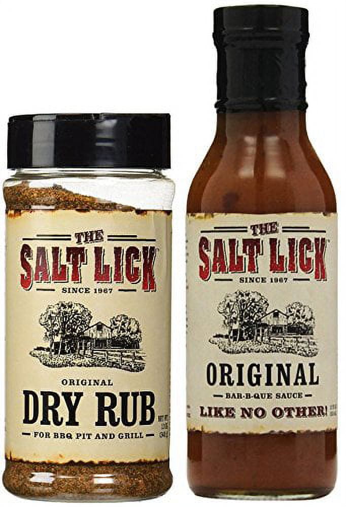 Salt Lick Original Favorites Assortment, one each of Original Dry Rub, Original BBQ Sauce