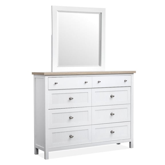 Salt Life Home Windmill Harbour White Whisp And Sand Chesser With Portrait Mirror