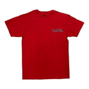Salt Life Men's Front Pocket Graphic Print Short Sleeve T-Shirt (Red/Water Fix, S)
