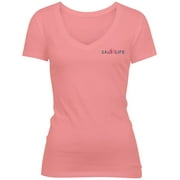 Salt Life Womens Soak Up The Sun Cotton T-Shirt,Flamingo,Medium