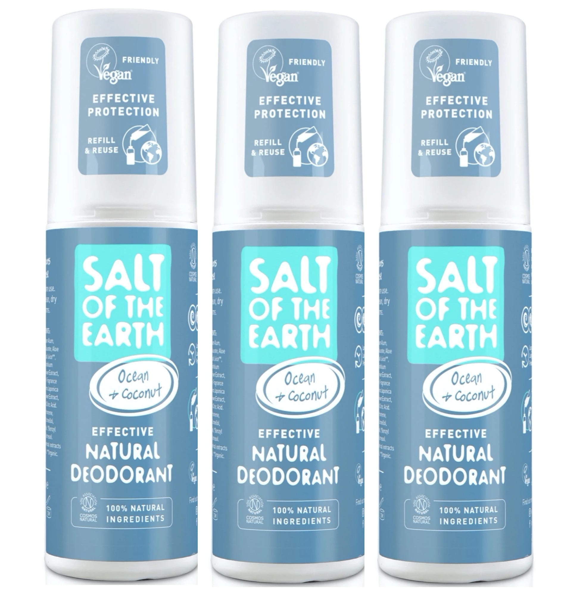 Salt Of The Earth Ocean + Coconut Natural Spray Deodorant 100ml (Pack of 3)