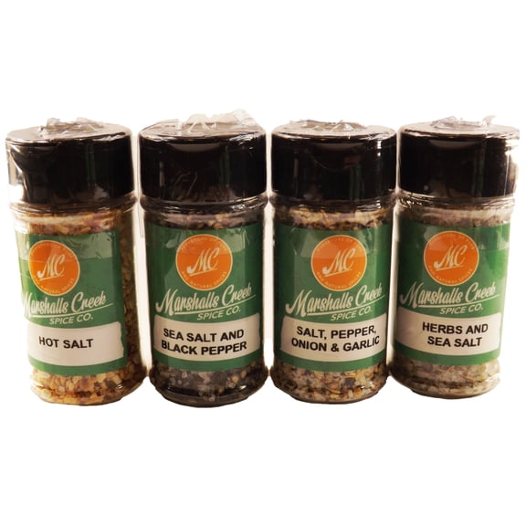 Salt, Pepper, Garlic & Onion Combos, 4 Pack of Mini Jars