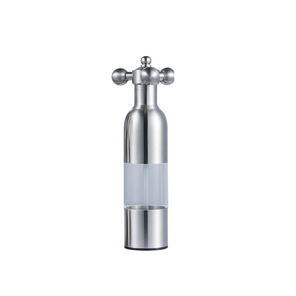 Salt and Pepper Grinder, Manual Stainless Steel Faucet Salt Shakers Mill with Handle, Refillable Adjustable Coarseness, for Home, Restaurant, BBQ,Silver,small（only one grinder）