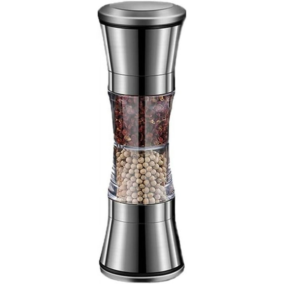 Salt and Pepper Grinder Set,2 in 1 Salt and Pepper Shakers,Stainless Steel Shakers With Adjustable Coarse Mills,Pepper Shaker Spice Grinder Kitchen Chef Gift,Gift Ideal for Housewarming