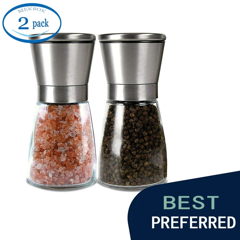 Salt and Pepper Grinder Set - Salt and Pepper Shakers - Adjustable Ceramic  Spice Grinder - Easy to Fill Salt and Pepper - Pepper Grinder Maintains  Spice Freshness - Pepper Mill - Salt Mill 