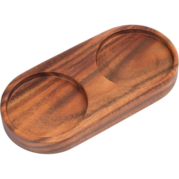 Salt and Pepper Mill Tray, Acacia Tray, Pepper Mill Holder & Rest (Inner Dia 2.5 Inch) fit Many Mills & Shakers, Salt & Pepper Accessories, Kitchen Storage Holder...