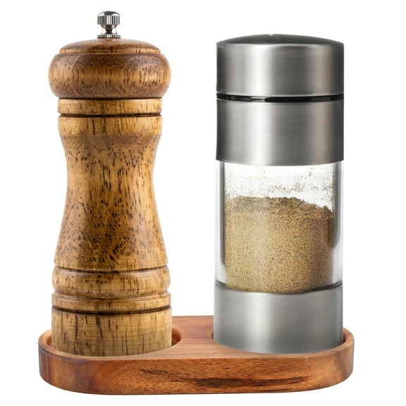 Salt and Pepper Mill Tray Wood Pepper and Salt Mill Holder Exquisite Pepper Grinder Rest Heat Drop Resistant Durable Salt and Pepper Grinder Accessories Inner Diameter 6.3cm for Home Kitchens
