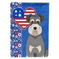 thumbnail image 1 of Salt Pepper Natural Ears Schnauzer USA American Flag Canvas House Size, 1 of 5