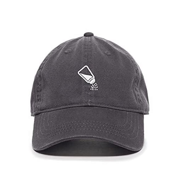 Salt Pepper Shaker Baseball Cap Embroidered Cotton Adjustable Dad Hat Charcoal