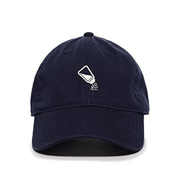 Salt Pepper Shaker Baseball Cap Embroidered Cotton Adjustable Dad Hat Navy