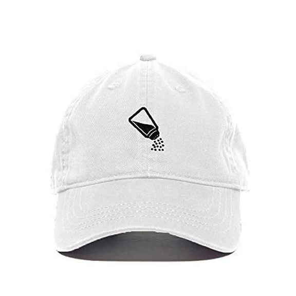 Salt Pepper Shaker Baseball Cap Embroidered Cotton Adjustable Dad Hat White