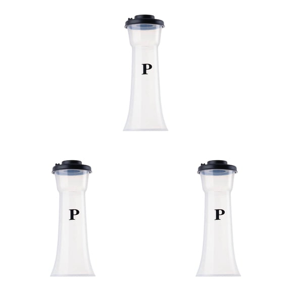 Salt and Pepper Shaker, Hourglass Spice Container with Lid, Large Capacity Seasoning Bottle, Decorative Table Spice Dispenser for Kitchen Countertop, Dining Table, Camping & Travel Use (3Pcs)